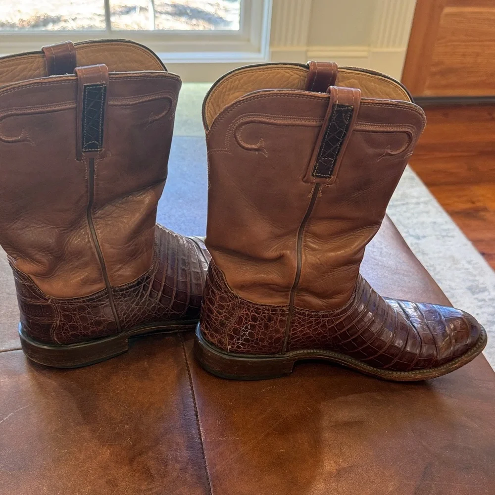 REAL - Lucchese Brown Alligator boats - Picture 8 of 13